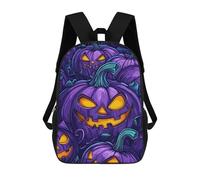 sinyumoney Purple Halloween Pumpkins Mochilas Para Niños, Mochilas Escolares Personalizadas En 3D Para Niños Y Niñas, Mochilas Escolares Grandes, Mochilas Informales Para El Día A Día 17inch