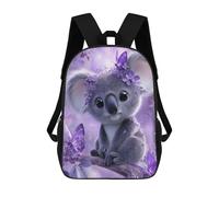 sinyumoney Purple Koala with Flowers Mochila Escolar De 17 Pulgadas Impresa En 3D Mochilas Infantiles Mochila Genial Impresa En 3D Para Niños De Primaria Y Secundaria
