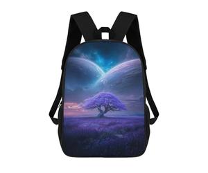 sinyumoney Purple Lavender Field with Tree Mochila Escolar Impresa En 3D 17inch Mochila Escolar Infantil Mochilas De Viaje Mochila Informal De Moda Para Niños Y Estudiantes