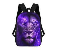 sinyumoney Purple Lion Energy Art Mochila Infantil Para Niñas, Mochila Escolar 3D, Mochila Para Niños Pequeños, Mochila Informal De Día, Mochila Escolar De Moda 17inch