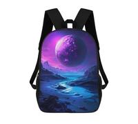 sinyumoney Purple Mysterious Planet Mochila Escolar Para Niños, Mochila Escolar Impresa En 3D Para Estudiantes De Primaria Y Secundaria 17inch