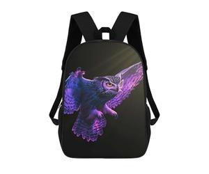 sinyumoney Purple Owl in Flight Mochilas Escolares Para La Escuela Secundaria, Preparatoria, Universidad Y Viajes Para Niñas Y Adolescentes 17inch