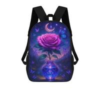 sinyumoney Purple Rose in Crystal Vase with Butterflies Mochila Escolar, De Trabajo, Para Portátil, Mochila - Perfecta Para Viajes, Trabajo Y Uso Diario 17inch