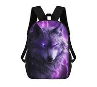 sinyumoney Purple Wolf Spirit Art Print Mochila Escolar Infantil Impresa En 3D 17inch Mochilas De Moda Para Niños De Primaria Y Secundaria