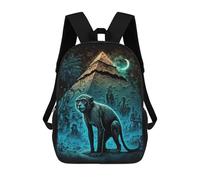 sinyumoney Pyramid Monkey Night Scene Mochila Escolar Para Niños Y Niñas, Mochila Informal De Viaje, Mochila De Gran Capacidad Para El Día A Día 17inch