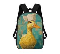 sinyumoney Quirky Duck Chef Hat Art Print Mochilas Escolares Mochila Escolar Ligera Mochila De Día Mochila Escolar Para La Universidad Para Niños/Niñas/Adolescentes 17inch