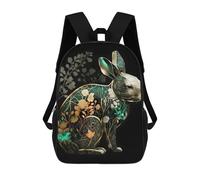 sinyumoney Rabbit Abstract Art Mochila Con Bolsillo Mochilas Impresas En 3D, Mochilas De Viaje, Mochilas Para Libros, Mochila Escolar Para Niños 17inch