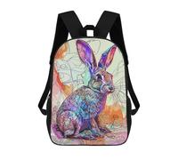 sinyumoney Rabbit Art Mochila Escolar Infantil De 17 Pulgadas Con Estampado 3D De Películas De Anime Para Niños, Mochila De Viaje, Mochila Escolar Infantil