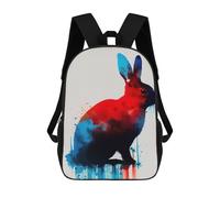 sinyumoney Rabbit Blue Red Mochila Escolar, Mochila Infantil Para Niños Y Adolescentes, Regalos, Mochilas De Día Con Impresión 3D, Mochila Escolar, Mochila Para Libros 17inch