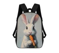 sinyumoney Rabbit Eating Carrot Painting Mochilas Para Niños 17inch Mochila Escolar Mochila Escolar Impresa En 3D Para Niños De Primaria Y Secundaria