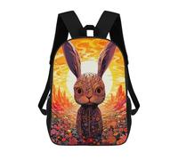 sinyumoney Rabbit in A Fiery Garden Mochila Escolar Infantil Impresa En 3D Para Niños, Mochilas De Viaje, Bolsas Para Libros, Mochila Escolar Infantil 17inch