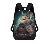 sinyumoney Rabbit in Armor Fantasy Art Mochila Escolar Infantil De 17 Pulgadas Con Estampado 3D De Películas De Anime Para Niños, Mochila De Viaje, Mochila Escolar Infantil