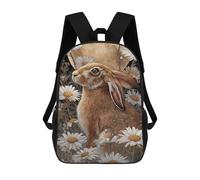 sinyumoney Rabbit in Daisy Field -1 Mochila Escolar Impresa En 3D 17inch Mochila Escolar Infantil Mochilas De Viaje Mochila Informal De Moda Para Niños Y Estudiantes