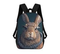 sinyumoney Rabbit in Glasses And Scarf Mochila, Mochila Escolar Impresa En 3D, Bolsa Para El Almuerzo Escolar, Mochila De Viaje, Mochila Para Amigos, Mochila Escolar Para Niñas Y Niños 17inch