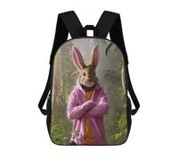 sinyumoney Rabbit in Pink Hoodie Mochila, Mochila Escolar Impresa En 3D, Bolsa Para El Almuerzo Escolar, Mochila De Viaje, Mochila Para Amigos, Mochila Escolar Para Niñas Y Niños 17inch