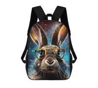 sinyumoney Rabbit in Space Glasses Mochilas Escolares Para Niños Y Niñas, Mochilas Deportivas Informales Para Primaria, Mochilas De Gran Capacidad Para Libros 17inch