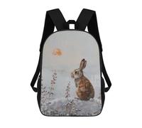 sinyumoney Rabbit in Winter Landscape Mochila Escolar Impresa En 3D Para Niños Y Niñas, Mochila Escolar, Mochila De Viaje Para Niños 17inch
