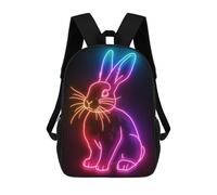 sinyumoney Rabbit Neon Animal Mochila Escolar Para Niños, Mochila Escolar De Gran Capacidad Para Niños, Mochila Escolar 3D, Regalos Para Niños 17inch