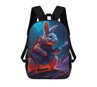 sinyumoney Rabbit Playing Guitar in Cave Mochila Escolar Infantil De Moda Informal Mochilas Infantiles Impresas En 3D Mochila Grande Para Niño 17inch
