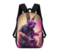sinyumoney Rabbit Rock Star Mochilas Para Niños Mochila Escolar Mochila Escolar Impresa En 3D Para Niños Estudiantes De Primaria Y Secundaria 17inch