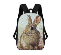 sinyumoney Rabbit Vintage Art Mochila Infantil Con Impresión 3D, Mochila Escolar Para Niños, Mochila Informal Divertida Para Niños Y Adolescentes 17inch