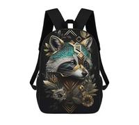 sinyumoney Raccoon Abstract Gold Mochila Impresa En 3D Para Niños, Mochila Escolar, Mochilas De Viaje Para Niños, Bolsas De Libros De Alta Capacidad, Mochila Infantil 17inch