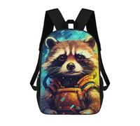 sinyumoney Raccoon Astronaut Adventure Mochilas De 17 Pulgadas Para Niños, Mochilas Escolares Impresas En 3D Para Estudiantes De Primaria Y Secundaria, Para Niños Y Niñas.