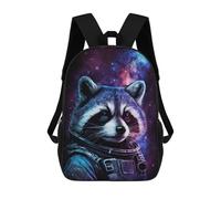 sinyumoney Raccoon Astronaut Space Art Print-3 Mochila Infantil De 17 Pulgadas, Mochila Escolar Con Estampado 3D De Dibujos Animados Para Niños Y Adolescentes.