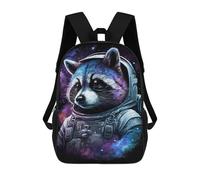 sinyumoney Raccoon Astronaut Space Art Print-5 Mochila Escolar Infantil Impresa En 3D 17inch Mochilas De Moda Para Niños De Primaria Y Secundaria