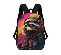 sinyumoney Raccoon Astronaut Space Art Print Mochila Escolar Infantil De 17 Pulgadas Con Estampado 3D De Películas De Anime Para Niños, Mochila De Viaje, Mochila Escolar Infantil