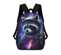 sinyumoney Raccoon Astronaut Space Art Print Mochila Infantil De 17 Pulgadas, Mochila Escolar Con Estampado 3D De Dibujos Animados Para Niños Y Adolescentes.