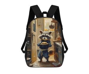 sinyumoney Raccoon Baker with Cookies Painting Mochila Escolar Secundaria Informal Para Viajes - Perfecta Para Viajes, Trabajo Y Uso Diario 17inch