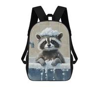 sinyumoney Raccoon Bath Time Mochila Escolar Impermeable Para Viajes, Mochila Para Ordenador Portátil, Ideal Para Acampar, Aventuras Al Aire Libre Y Viajes Diarios 17inch