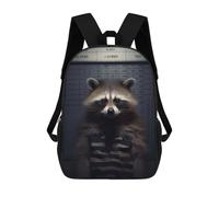 sinyumoney Raccoon Criminal Mugshot Mochilas Impresas En 3D 17inch Mochila Escolar Infantil Para Exteriores, Mochila Informal De Día, Bolsas De Viaje Informales Para Estudiantes De Secundaria