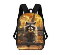 sinyumoney Raccoon Eating Donut in Autumn Mochila Escolar Infantil Impresa En 3D, Mochila Informal De Moda Para Niños, Mochila De Viaje De Alta Capacidad Para Libros Para Niños 17inch