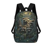 sinyumoney Raccoon Family in Forest-1 Mochilas Para Niños 17inch Mochila Escolar Mochila Escolar Impresa En 3D Para Niños De Primaria Y Secundaria