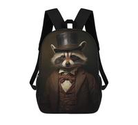 sinyumoney Raccoon Funny Animal Mochila Grande Escolar Para Niños - Perfecta Para Viajes, Trabajo Y Uso Diario 17inch