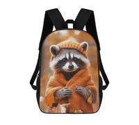 sinyumoney Raccoon in Autumn Knitwear Mochila Escolar Impresa En 3D 17inch Mochila Escolar Infantil Mochilas De Viaje Mochila Informal De Moda Para Niños Y Estudiantes