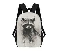 sinyumoney Raccoon in Charcoal Mochila Infantil, Mochila Escolar Impresa En 3D, Mochila Para Niños Y Niñas, Mochila Escolar Ajustable Para La Escuela Primaria 17inch