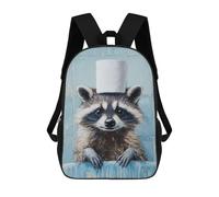 sinyumoney Raccoon in Toilet Paper Hat Mochila Escolar Infantil De 17 Pulgadas, Impresa En 3D, Estilo Casual, Para Niños, Ideal Para Viajes, Como Mochila Escolar O Para Llevar Libros.