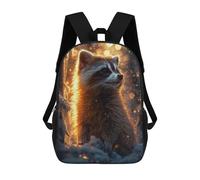 sinyumoney Raccoon in Winter Sunset Mochila Escolar Impresa En 3D Para Niños Y Niñas, Mochila Para Portátil Para Niños/estudiantes/adultos 17inch