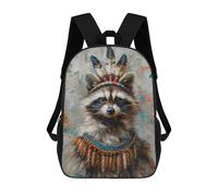 sinyumoney Raccoon Indian Historic Mochilas Infantiles Impresas En 3D De 17 Pulgadas. Mochila Escolar Informal Impresa En 3D Para Niños De Primaria Y Secundaria.