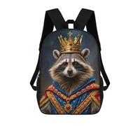 sinyumoney Raccoon King Mochila Escolar Mochila Para Niños Impresa En 3D Mochilas Infantiles Para Niños Y Niñas Mochilas Escolares Mochilas De Viaje Para Niños 17inch