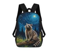 sinyumoney Raccoon Starry Sky Mochila Escolar Para Niños Con Impresión 3D, Mochila Moderna Para Niños Y Niñas, Mochila Informal Para Estudiantes. 17inch