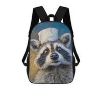 sinyumoney Raccoon with A Paper Hat Painting Mochilas Para Niños 17inch Mochila Escolar Mochila Escolar Impresa En 3D Para Niños De Primaria Y Secundaria