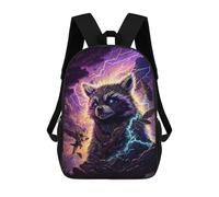 sinyumoney Raccoon with Lightning Aura Mochila Escolar De Moda, Mochila Para Material Escolar, Mochila Impermeable Informal Para Acampar, Aventuras Al Aire Libre Y Viajes Diarios 17inch