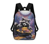 sinyumoney Raccoon with Moonlit Dessert Mochila Escolar Para Trabajo, Negocios, Universidad, Escuela Para Hombres/mujeres 17inch