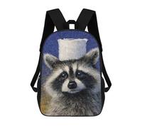sinyumoney Raccoon with Toilet Paper Hat Painting 17inch Mochila Escolar Impresa En 3D Para Niños, Mochila Escolar Informal De Moda, Mochilas De Viaje Para Niños Y Estudiantes.