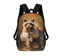 sinyumoney Raccoon with Toilet Paper Roll Mochila Escolar Secundaria Informal Para Viajes, Mochilas Para La Escuela Secundaria, Para Acampar, Aventuras Al Aire Libre Y Viajes Diarios 17inch