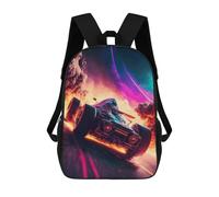 sinyumoney Race Car In Space Flames Mochila Escolar Mochila Para Niños Impresa En 3D Mochilas Infantiles Para Niños Y Niñas Mochilas Escolares Mochilas De Viaje Para Niños 17inch